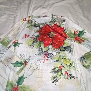 Floral Holiday Long Sleeve Tee
